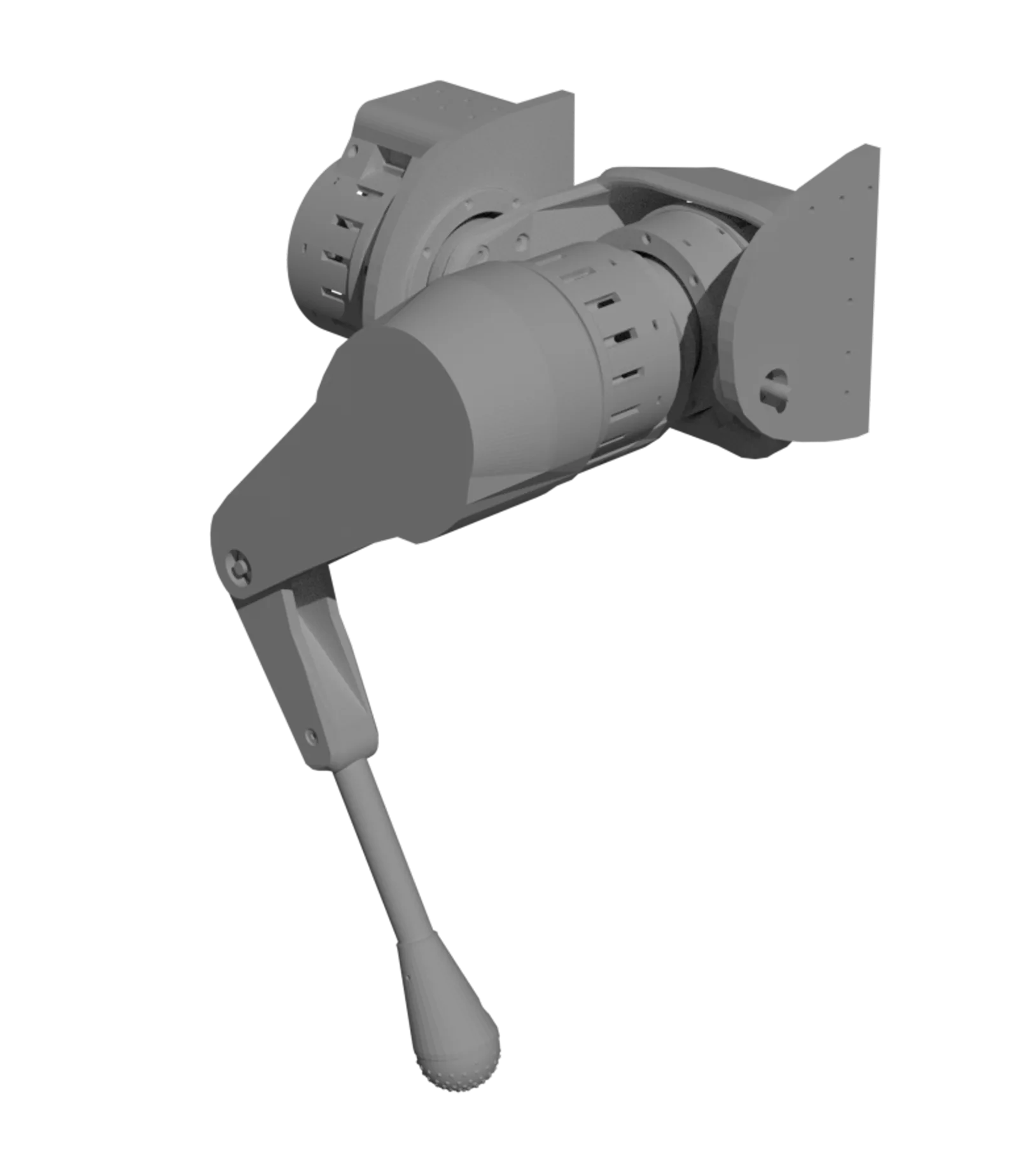 Rendu de la patte de robot conçue dans Blender